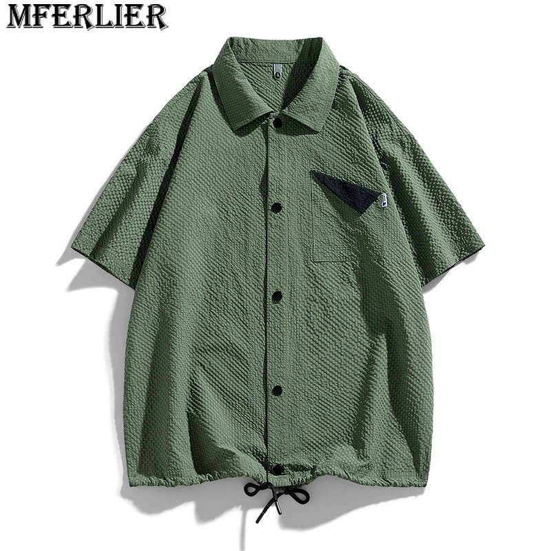 

summer men shirt short sleeve plus size 8XL japanese style fashion tops tees casual hipster cool high street shirt