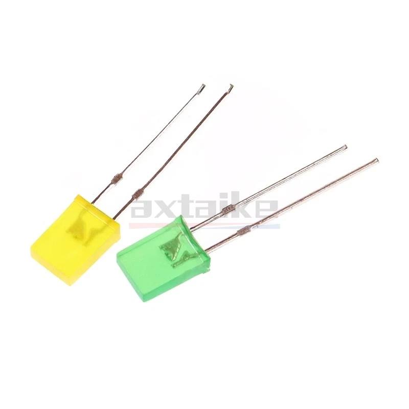 Lampu Diode pemancar LED 2 × 5 × 7 kotak, 100 buah lampu Diode pemancar LED putih, merah, hijau, biru, kuning, warna, indikator DIY persegi panjang 257 2*5*7MM