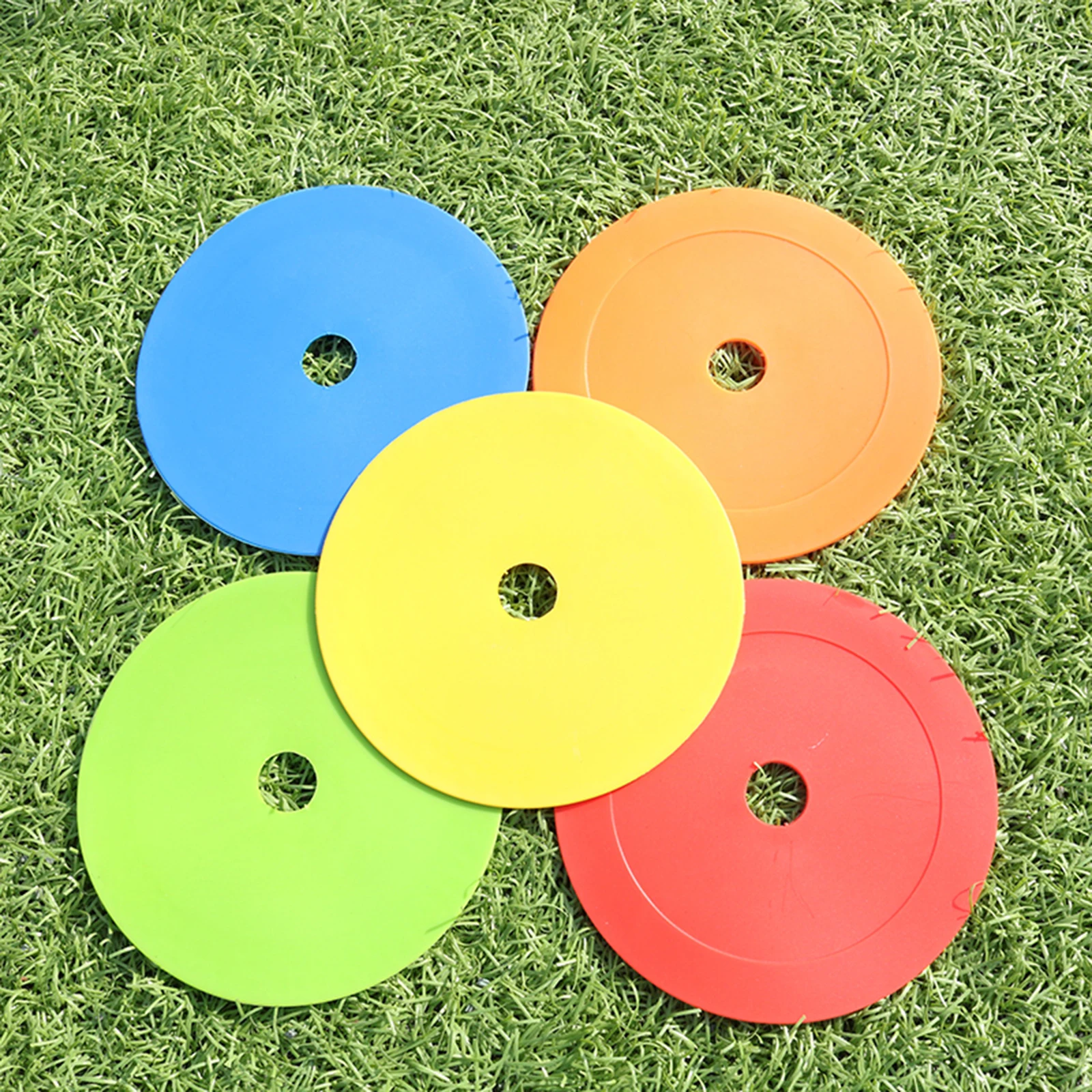 10PCS Soccer Flat Disc Markers Non-Slip Spots Markers Football Basketball Sports Speed Agility Training Markers Aids Accessories