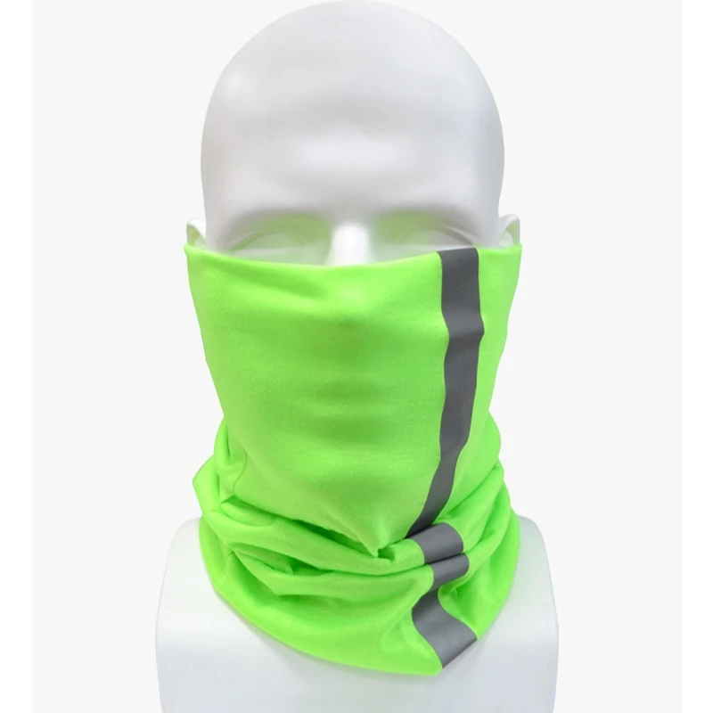 Reflective Tube Cycling Headband Outdoor Motorcycle Face Mask Multifunction Sport Fishing Bandanas Solid Fluorescent Magic Scarf