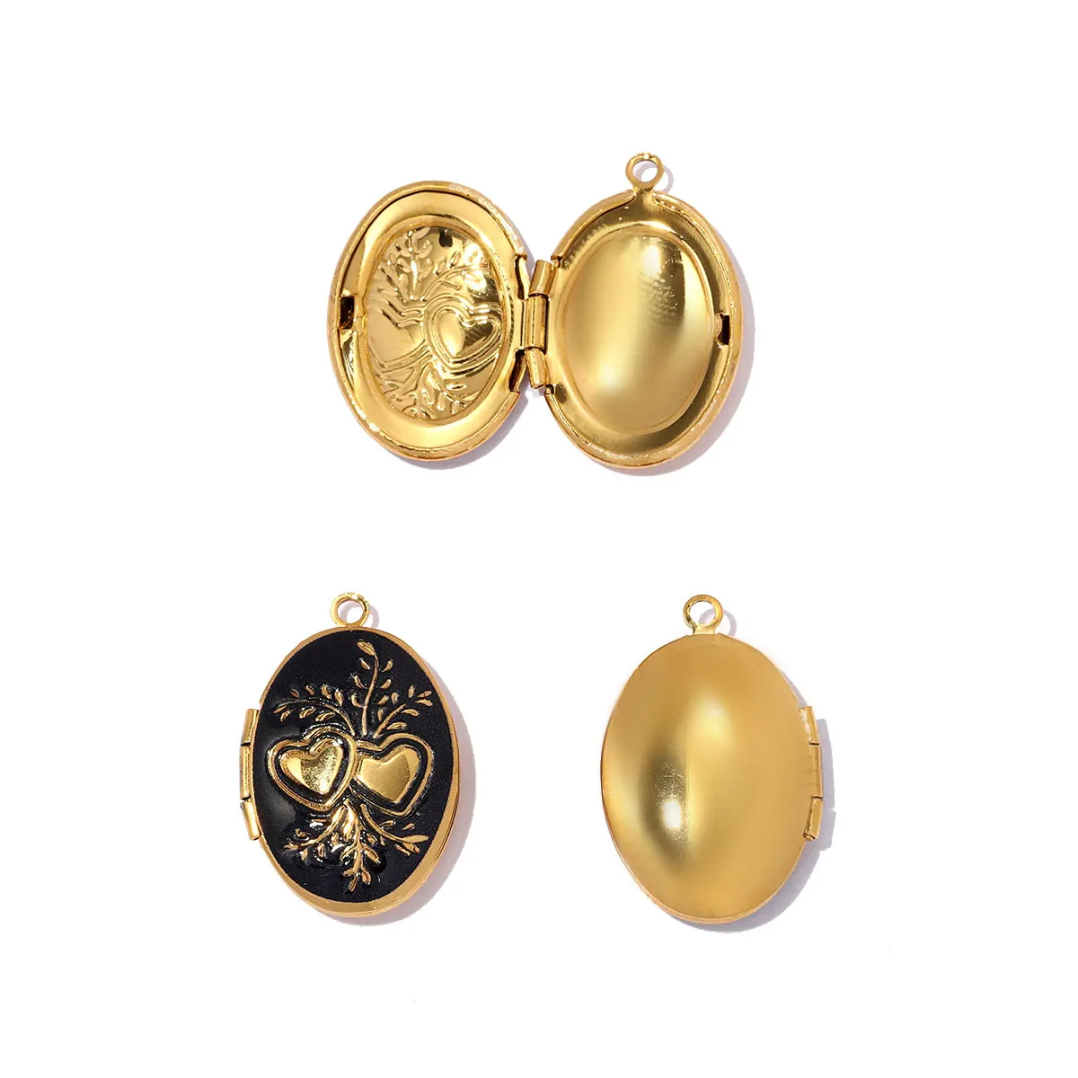 

3Pcs/Lot Stainless Steel Pet's Paw Love Mom Pendants Heart Round Photo Frame Lock Charms Can Open For DIY Jewelry Findings