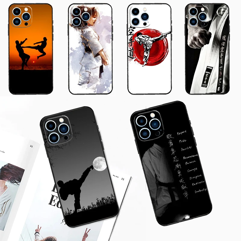 Kung Fu Karate Taekwondo Martial Phone Case For iPhone 11 12 13 14 15 16 Pro Max Plus 12 13 Mini 7 8 X XR XS MAX Cover Shell