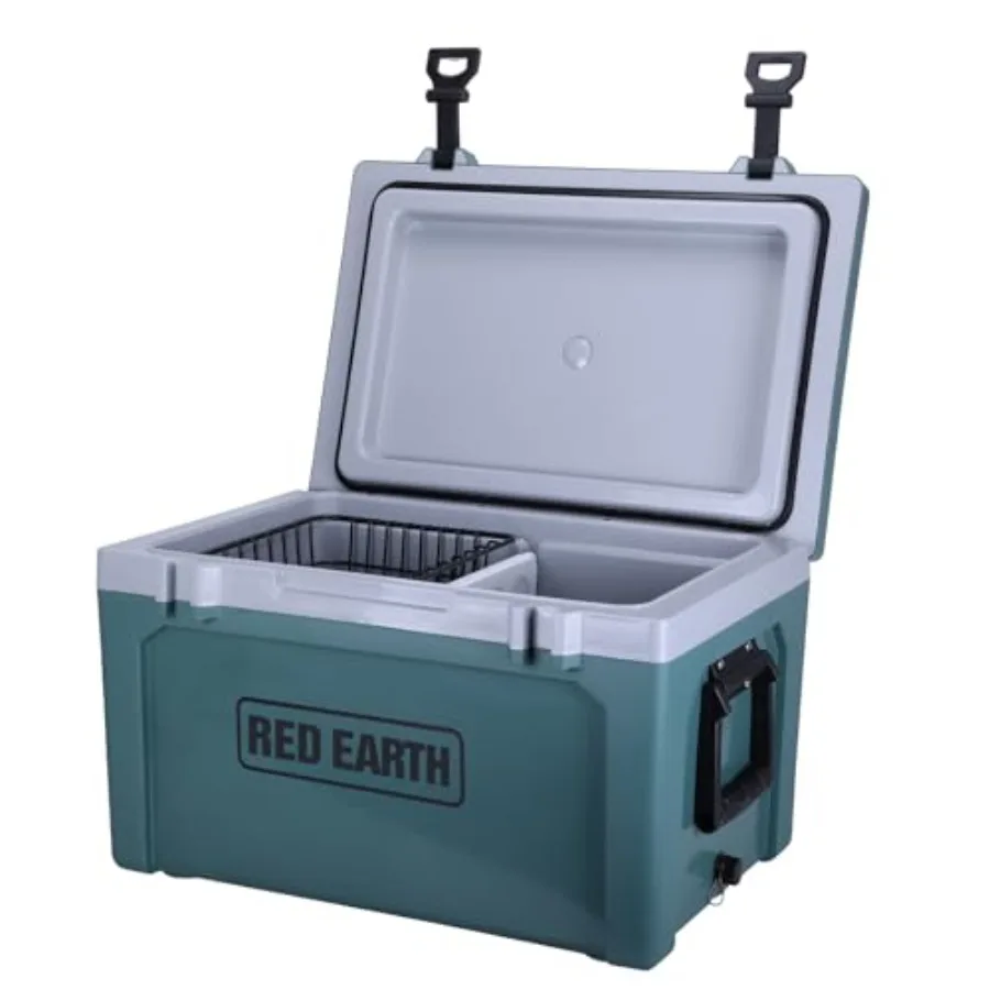 

Ultra-Light Hard Cooler Insulated Portable Ice Chest with Shoulder Strap with Basket and Ice Packs for Beach, Boat, Fishing, BB