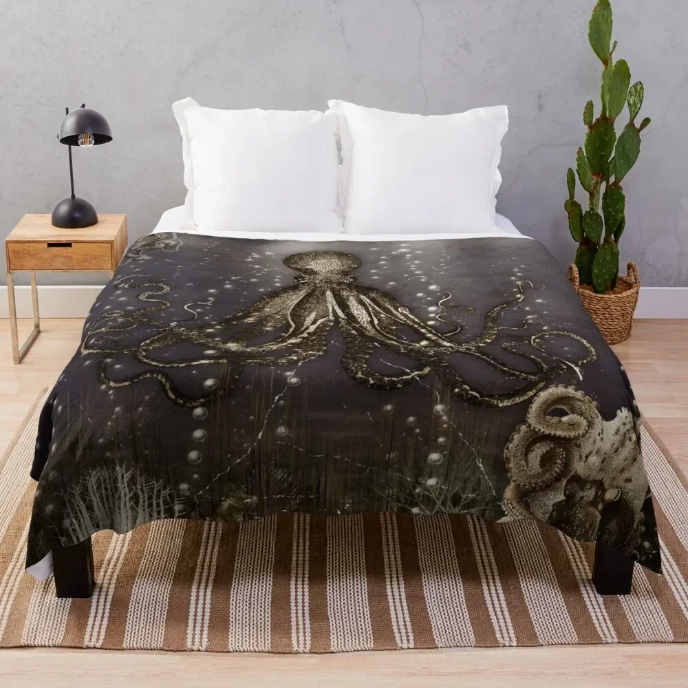 Octopus' lair - Old Photo Throw Blanket for sofa Bed covers Summer christmas decoration Blankets