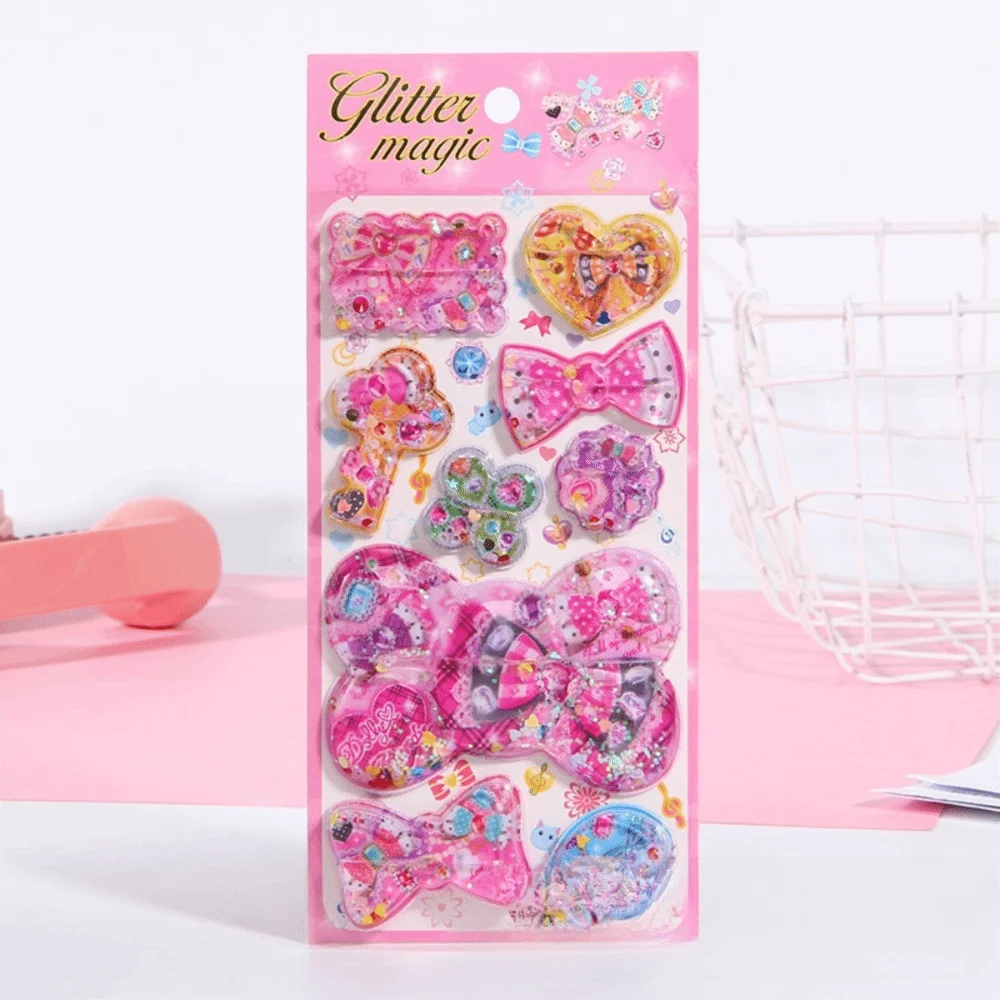 

Cute Sequin Design 3D Shake Sticker PVC Kawaii Phone Case Decoration Personalized Design Creative Design Bear Bunny Sticker