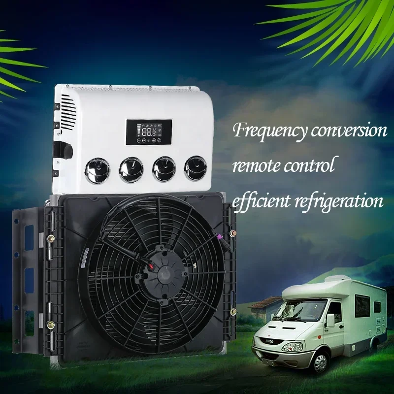 

DC 48V AC Electric Car Air Conditioning System Motorhome RV Trailer Truck Parking Cooler AC.161.075 Roof Top Air Conditioner 12V