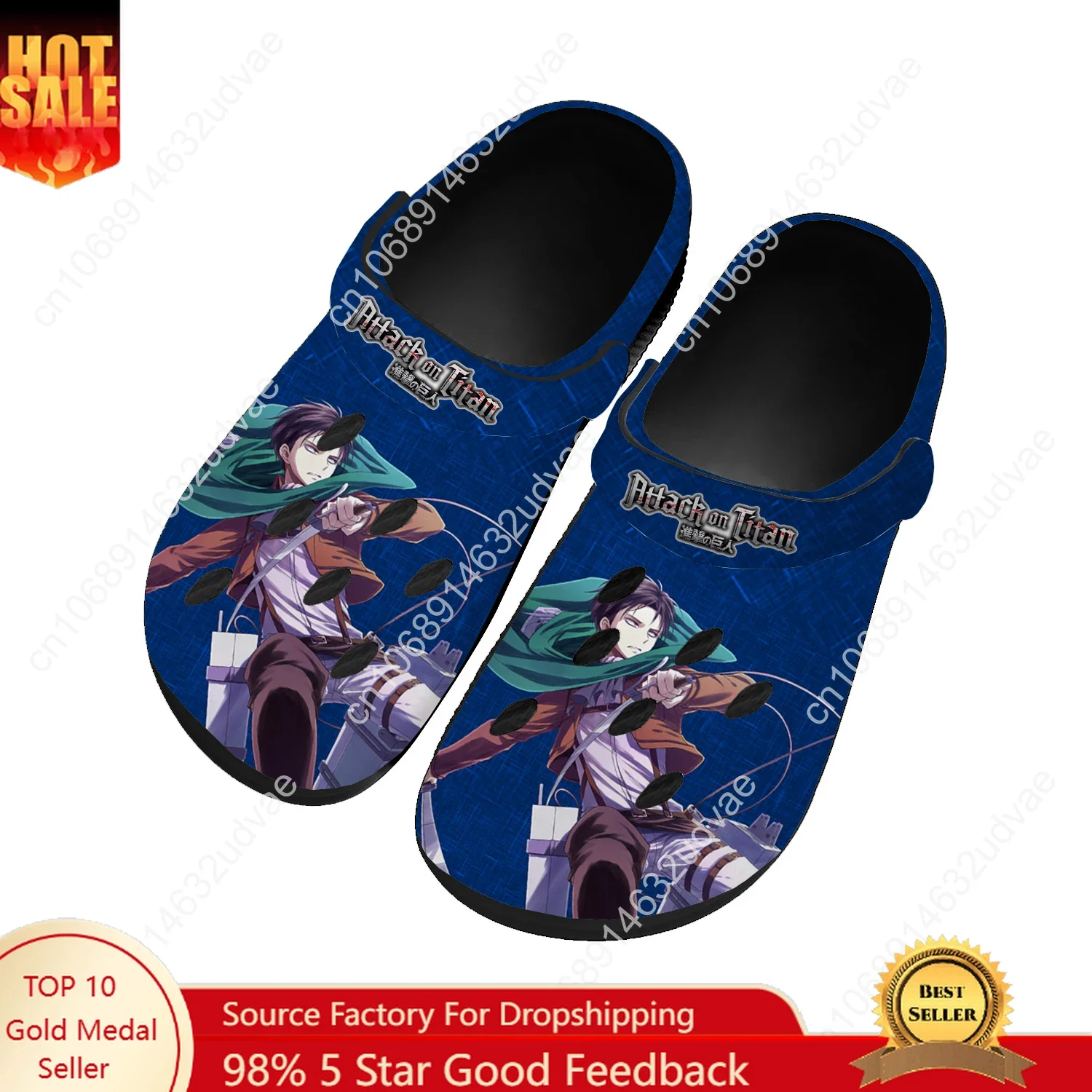 A-Attack on T-Titan Water Shoes Men Women Teenager High Quality Home Garden Clogs Custom Sandals Beach Breathable Hole Slippers