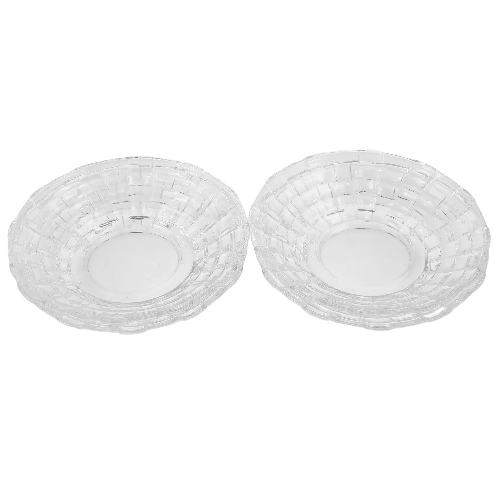 

4Pcs Glass Snack Plates Transparent Candy Dishes for Ktv Bars Multi-Use Serving Appetizers Fruits Pastries Decorative Fruit