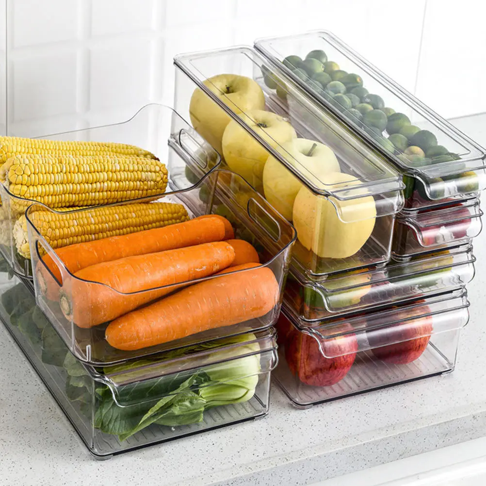 

2Pcs Refrigerator Storage Box Transparent Large Capacity PP Material Fruit Vegetable Preservation Crisper Fridge Organizer Odor