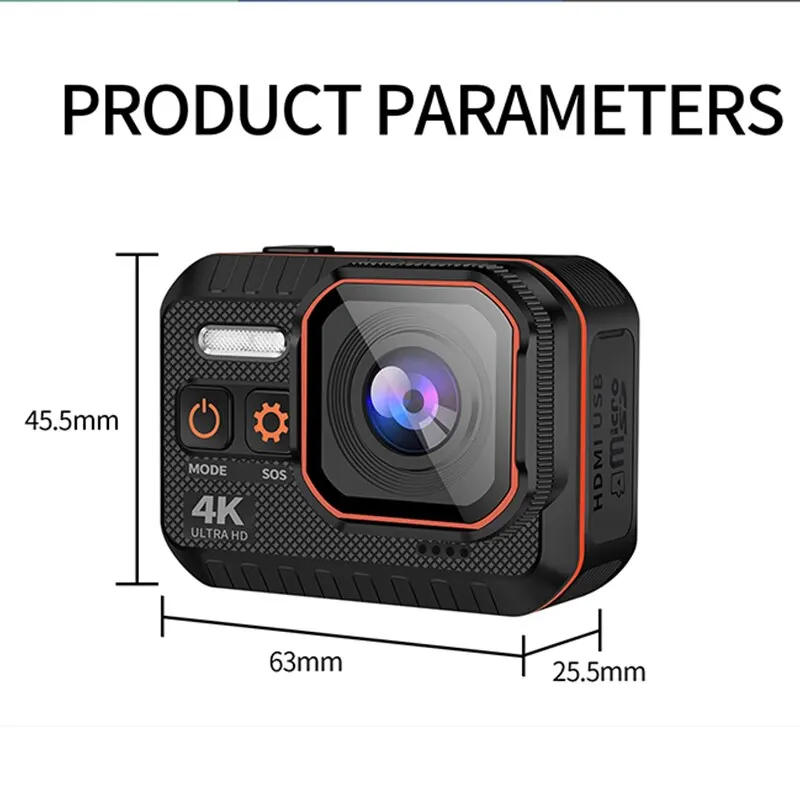 CERASTES Action Camera 4 k60fps con schermo di controllo remoto impermeabile Sport Camera Drive Recorder Sport Camera Helmet Action Cam