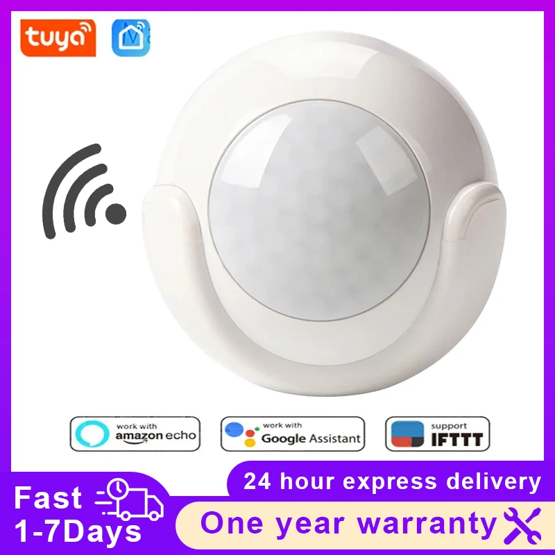 Tuya PIR Motion Sensor 2.4GHz WiFi Infrared Human Presence Detector Smart Life APP Controlled Wireless Home Security System