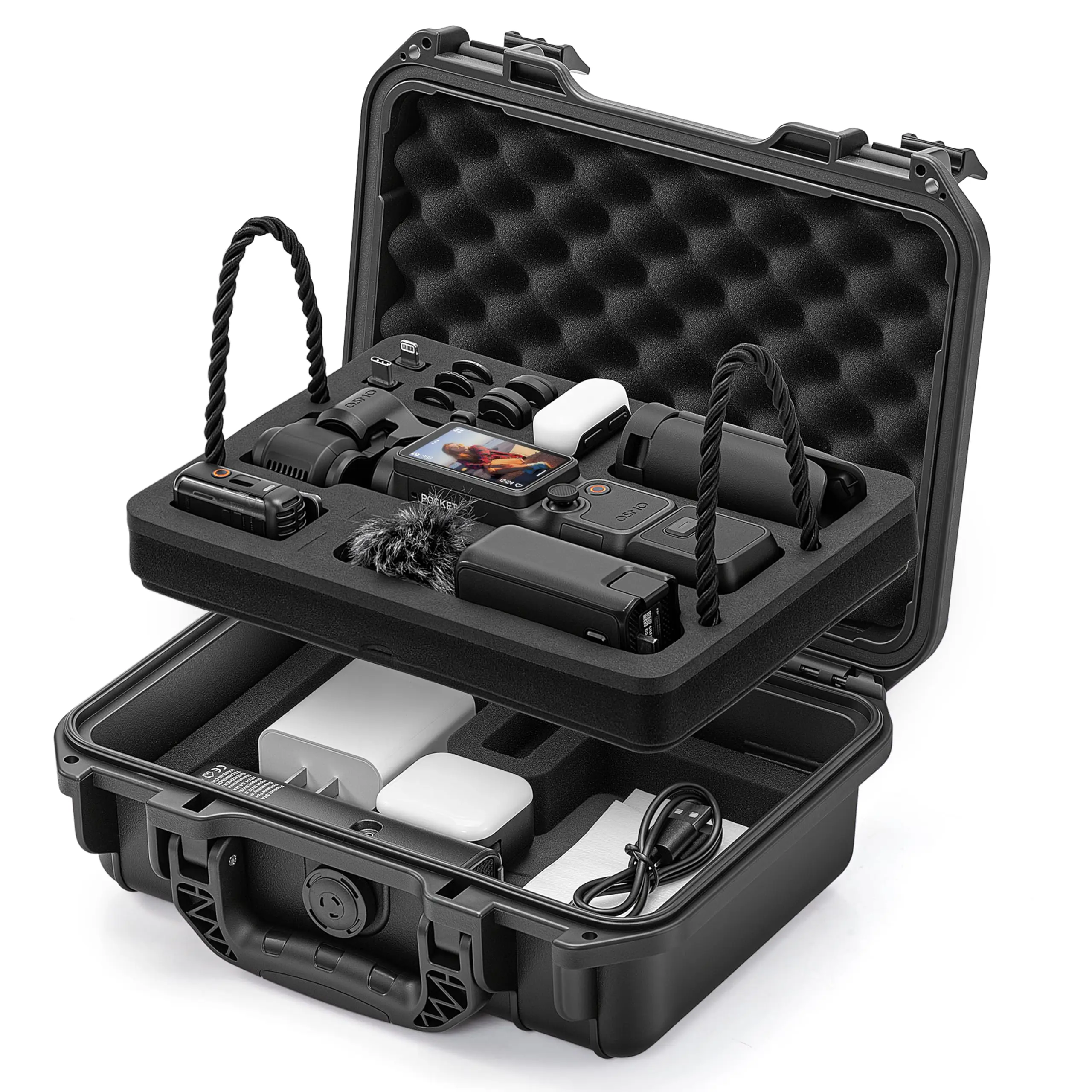 

Двухслойный водонепроницаемый жесткий чехол для DJI Pocket 4 Creator Combo, многофункциональная дорожная сумка большой вместимости для аксессуаров