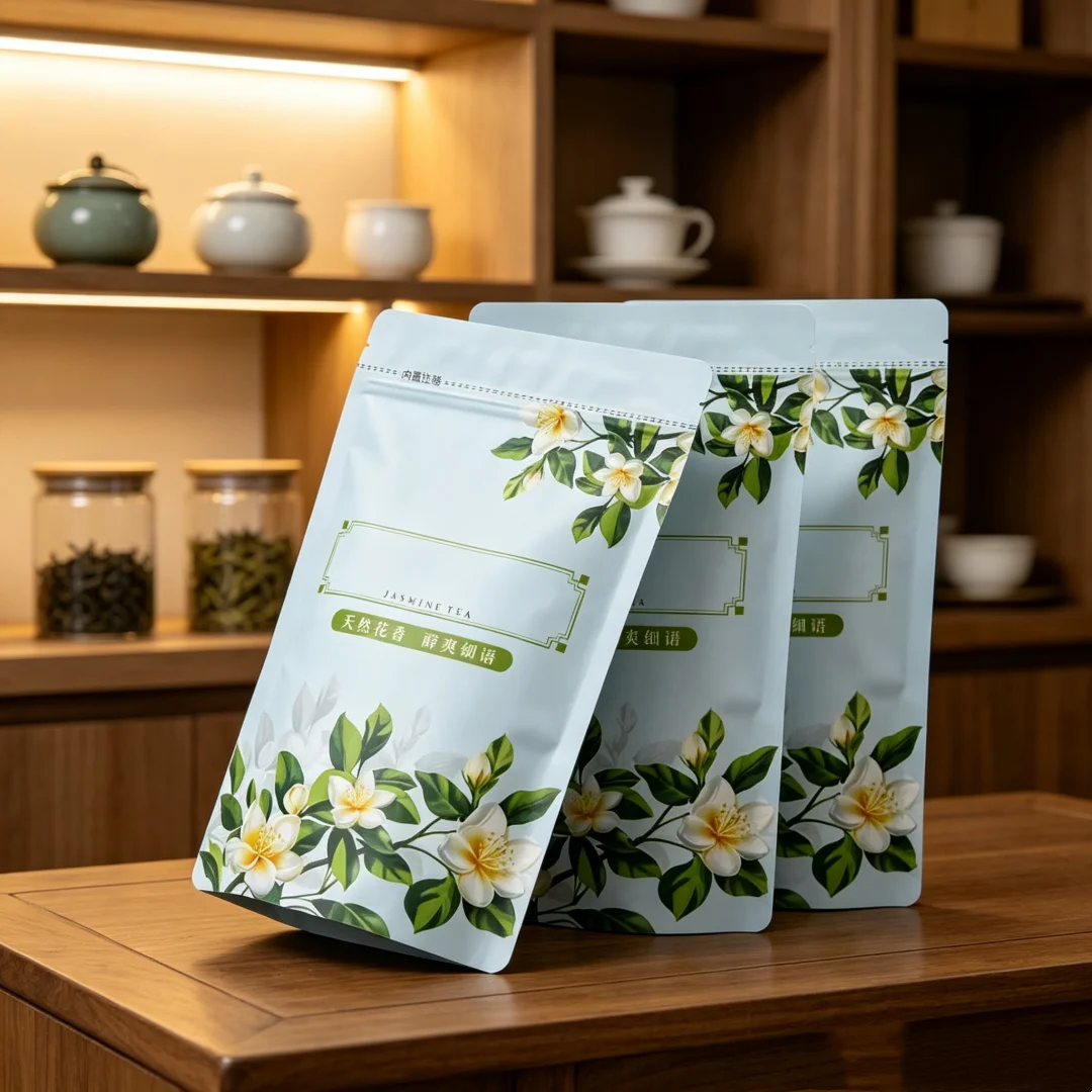 Chinese Jasmine Flower Tea Pot Zipper Bags Jasmine Flower Green Tea Jasmine Dragon Recyclable Sealing No Packing Bag 250g