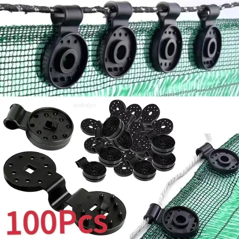 

100Pcs Of Shade Cloth Plastic Clip Garden Agricultural Net Clips Round Reusable Lightweight Easy To Install Gardening Supplies