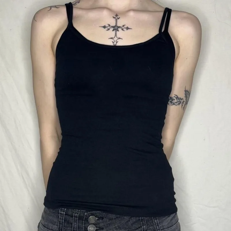 Damen-Innenbekleidung, 2025, Sommer, Sport, vielseitig, ärmellos, Hemdkleid, einfarbig, würziges Mädchen, Weste mit kleinen Trägern