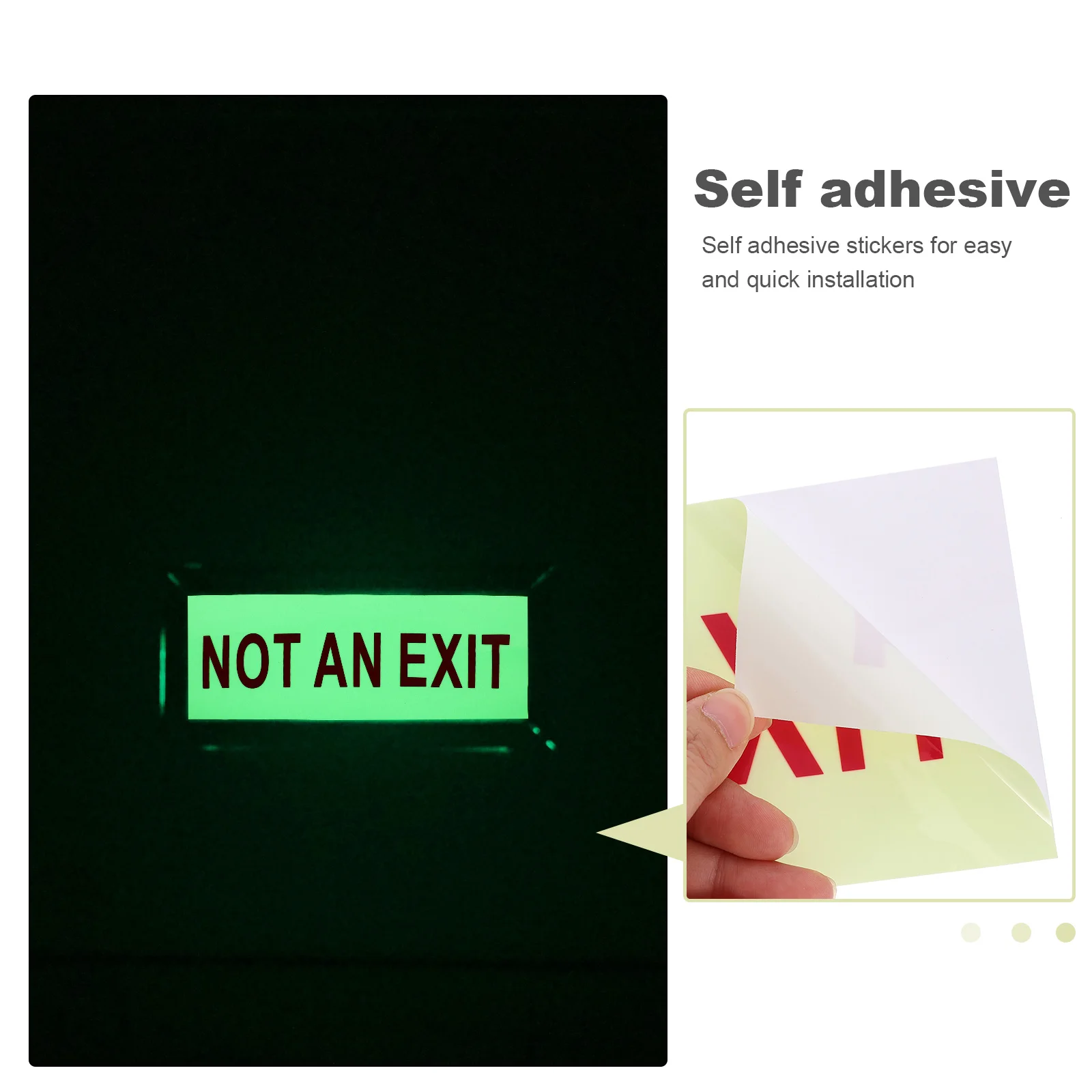 

2 Pcs Luminous Exit Sign Directional Decal Door Signs Hanging Business Glow Dark Illuminated for