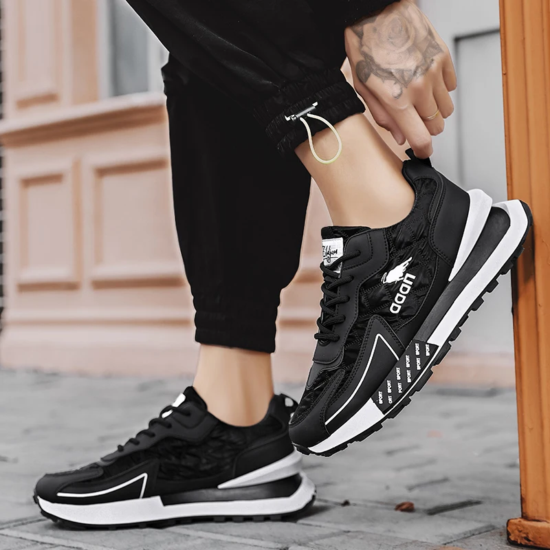 Herren-Freizeitschuhe, modische Sportschuhe, klassische und stilvolle Sneaker mit Schnürung, leicht, bequem und atmungsaktiv. – Detail 5