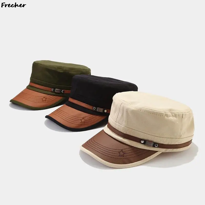 Fashion Sailor Hat Military Captain Hats Women Men Leisure Casquette Visors Flat Top Berets Cap British Caps Sunshade Gorra