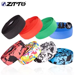 ZTTO Bicycle Handlebar Tapes EVA Grips Sponge Road Bike Handle Grip Tape Cycling Anti-slip Handlebar Bar Tapes Strips with Plug