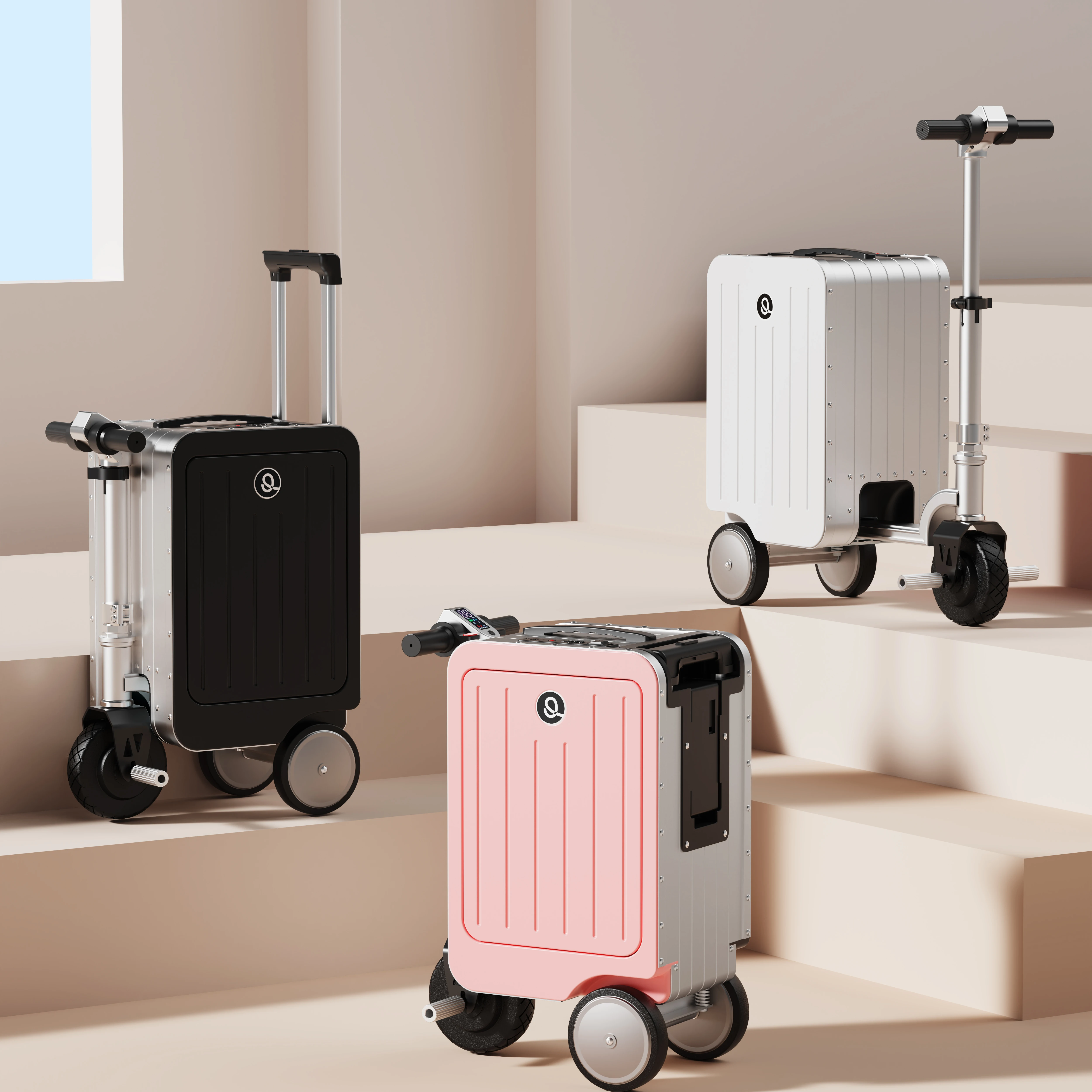 Intelligent electric suitcase Children's mount remote control display automatically follows the seated adults