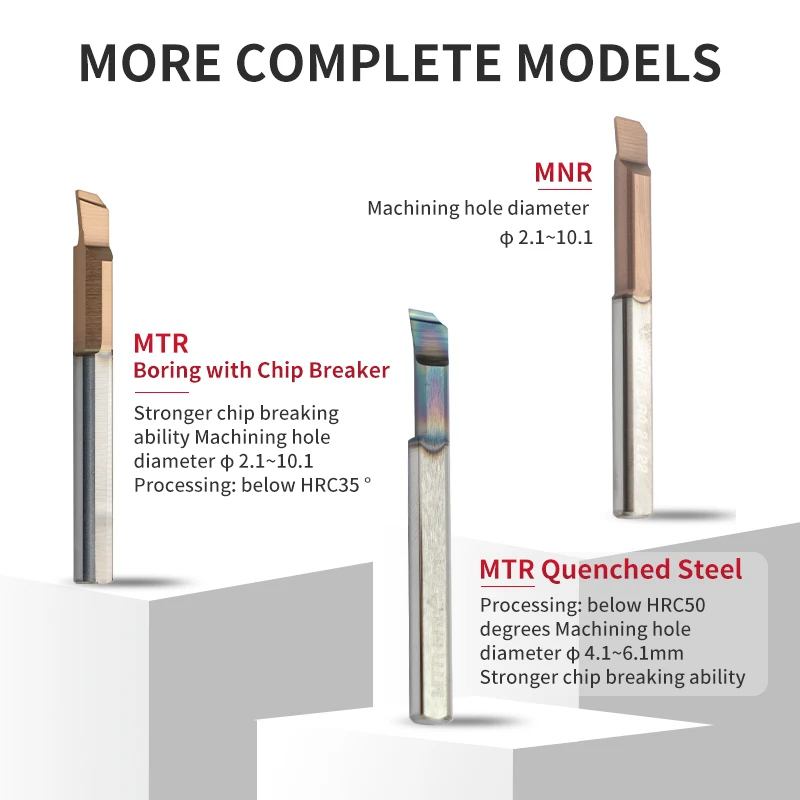 MTR MNR Small Bore Boring Tool, Carboneto de partículas Ferramenta de torneamento interno de micro diâmetro, Cortador à direita do torno CNC