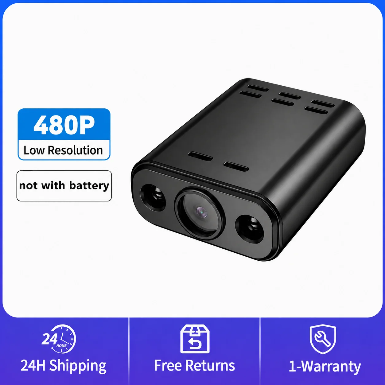 Mini caméra WIFI 480P HD avec batterie intégrée, suivi humain, surveillance à distance IP, vision nocturne IR, caméra portable