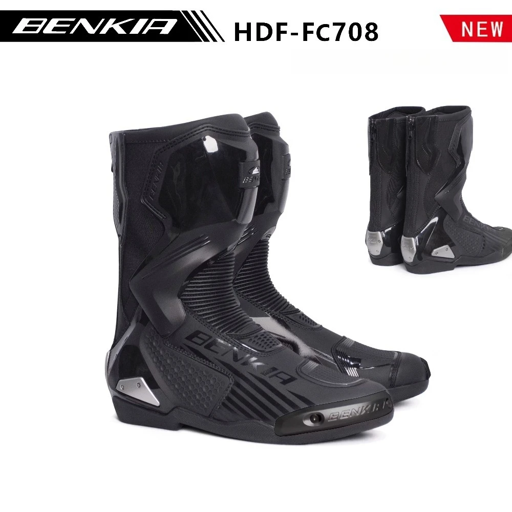 BENKIA Motorcycle Botas CE Certification Professional Track Riding Boots Racing Summer Professional Off-Road Shoes for Rally