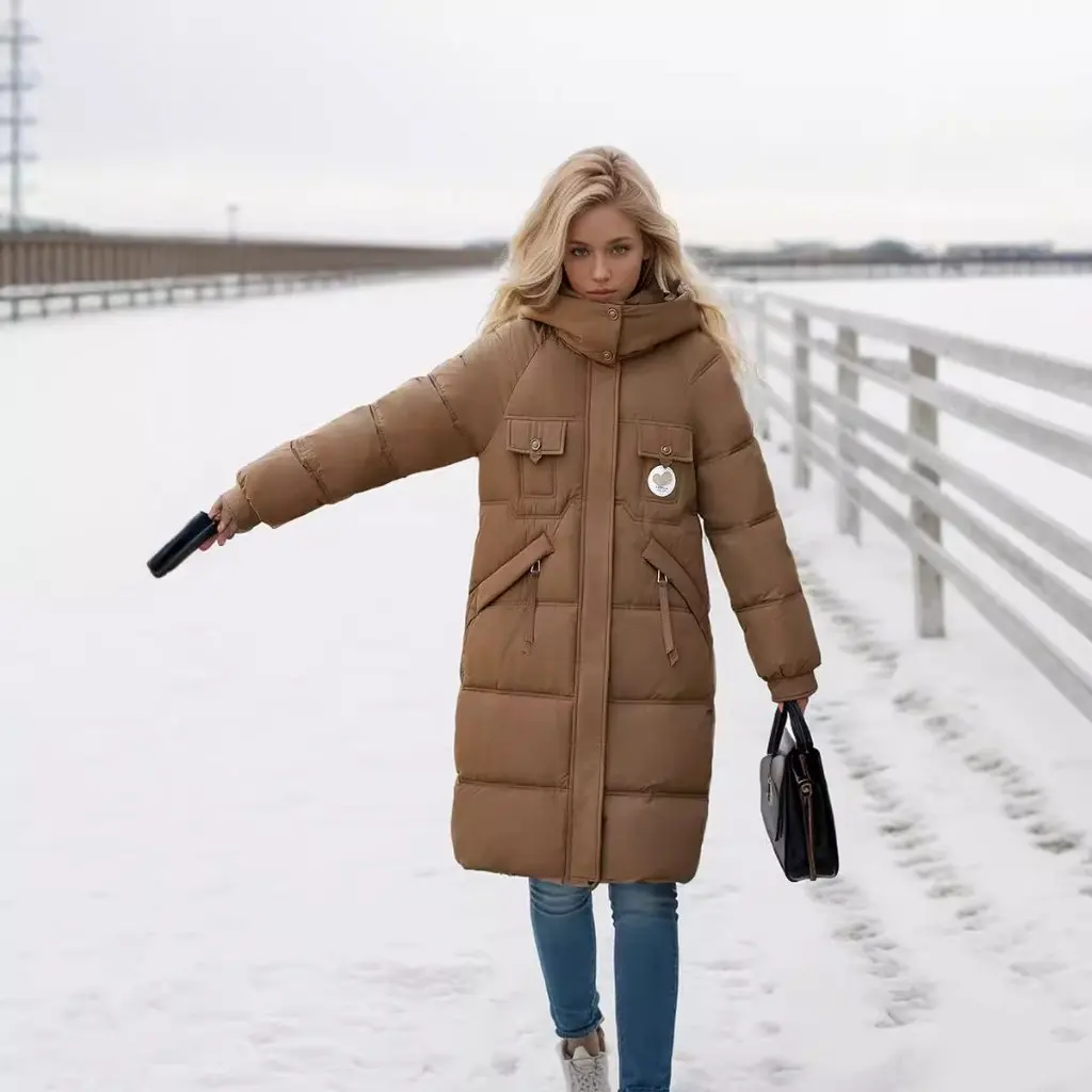 

Winter Fashion plus Size Hooded Cotton-Padded Jacket Long down Style Women's Bread Coat Casual Outerwear