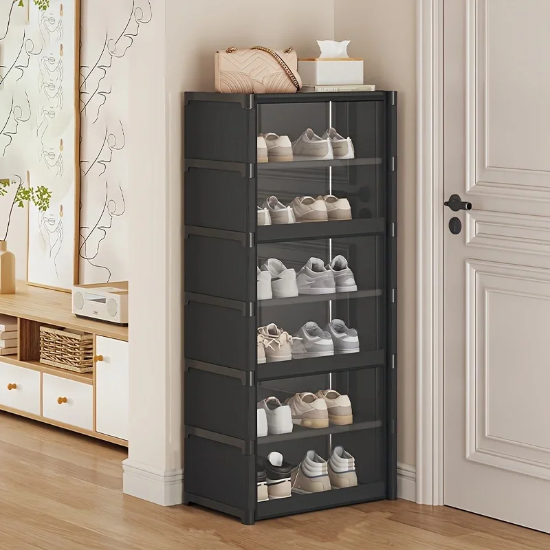 Shoe Rack-Shoe Storage Cabinet Vertical Shoe Organizer for Closet Entryway Corner Bedroom-  Stackable DIY Narrow Shoe Shelv
