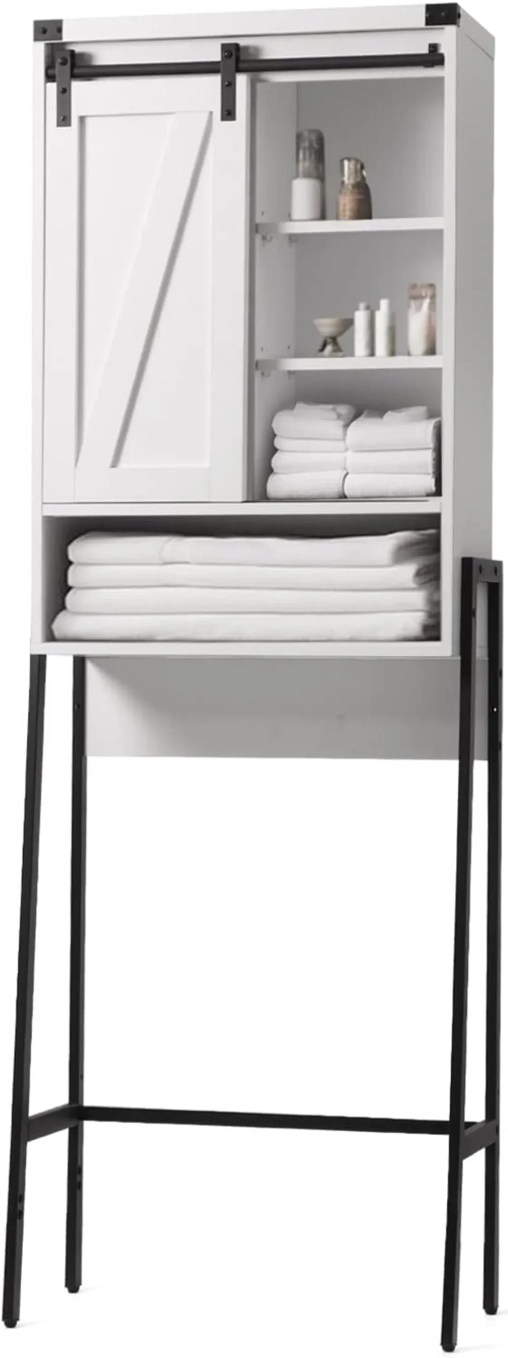 

Bathroom Storage Cabinet Over Toilet,Bathroom Organizer Over Toilet Adjustable Shelf,Sliding Door Toilet Storage Rac