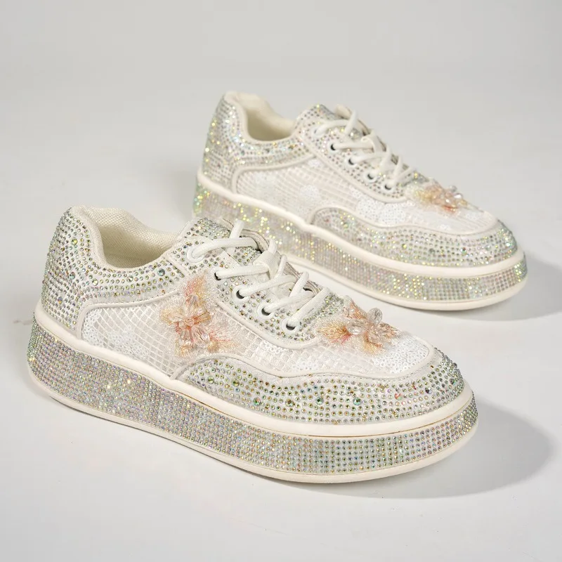 Watermelon Sequin Casual Shoes - Spring/Summer New Style - Lace-up Sneakers - Fashionable Thick Sole