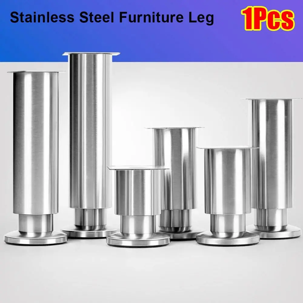 1Pcs Durable Height Adjustable Furniture Leg Stainless Steel Replacement Kitchen Cabinet Sofa Legs Round Thickened Support Stand