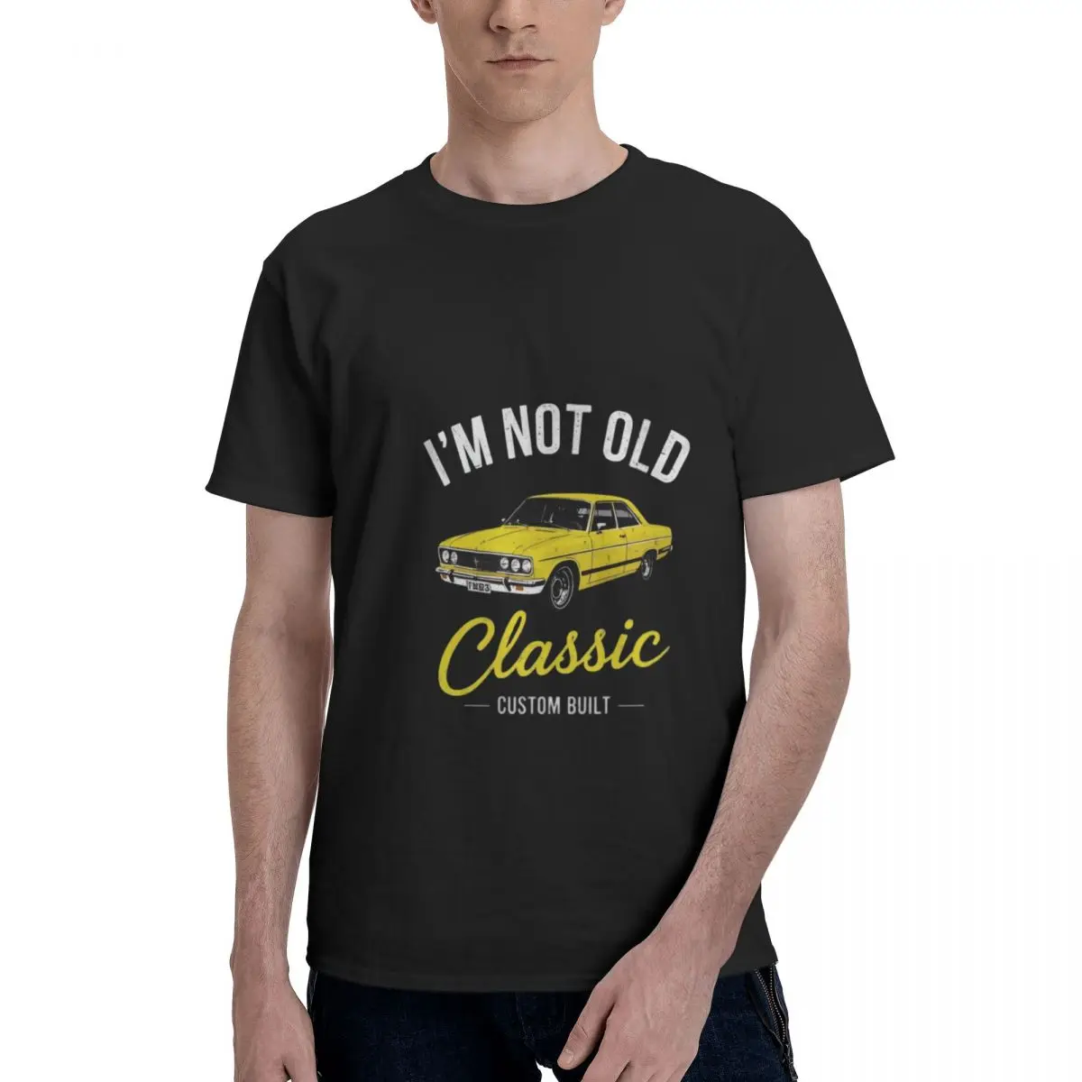 

Men's Black "I'm Not Old, Classic" Vintage Car Graphic T - Shirt - Retro Auto - Inspired Short Sleeve Tee oversized t shirt