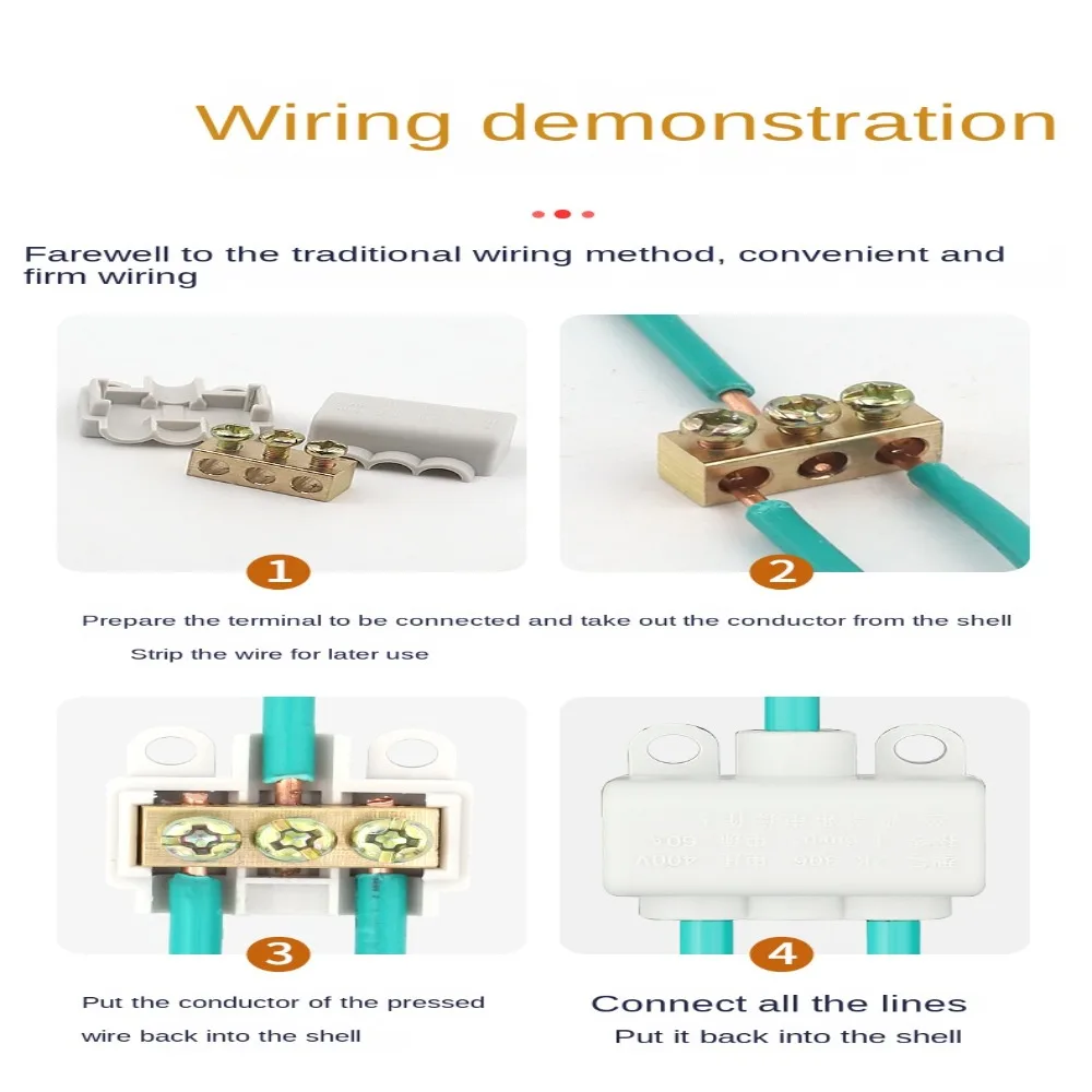 Block Electrical Cable Junction Box T-type Wiring Terminal Quick Wire Connector Terminal High Power Branch Terminal Block