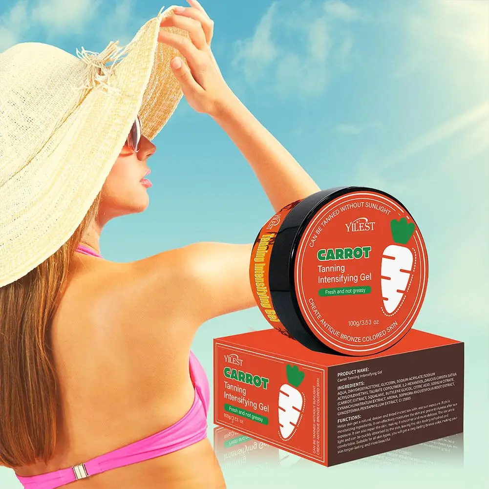 

100 г гель для загара с морковью, арбузом, персиком, водостойкий, для самостоятельного загара, для пляжа, стойкого летнего загара, крем для ванны, бронзовый B7n3