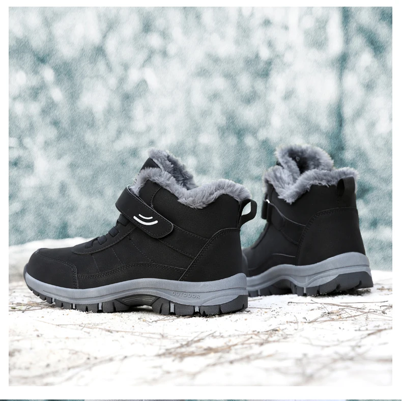 Unisex Winter Outdoor Berg-Baumwollschuhe Rutschfeste Warme Fleece-Gefütterte Wanderstiefel Wasserdichte Kältebeständige Schneestiefel 35-46 – Detail 34
