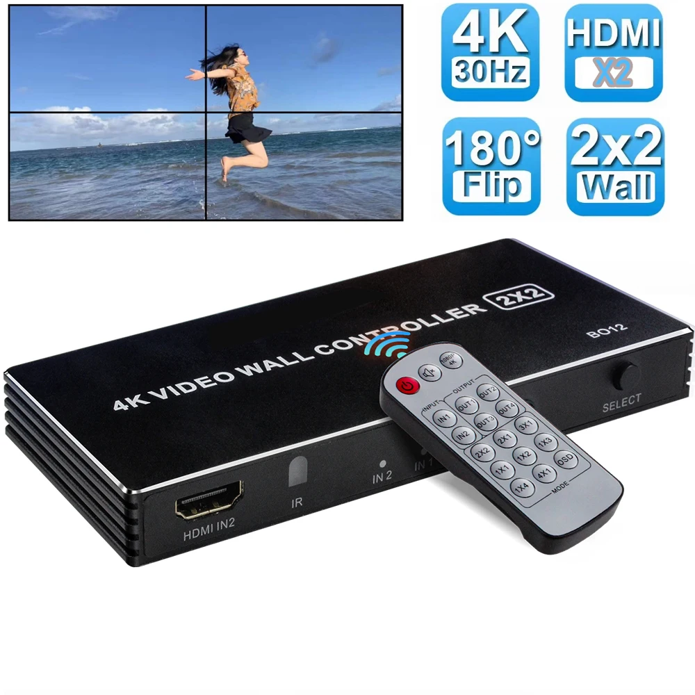 

Контроллер видеостены 4K HDMI 2x2 HDMI DVI Процессор видеостены 1X2 1X4 1X3 2X1 3x1 4X1 сплит процессора с несколькими видеоэкранами