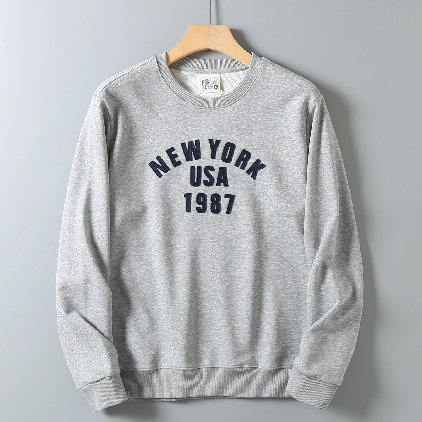 

Ретро американский лоскутный хлопковый круглый свитшот с вышивкой Ne, мужская повседневная универсальная толстовка с капюшоном, дышащая, удобная весенняя...