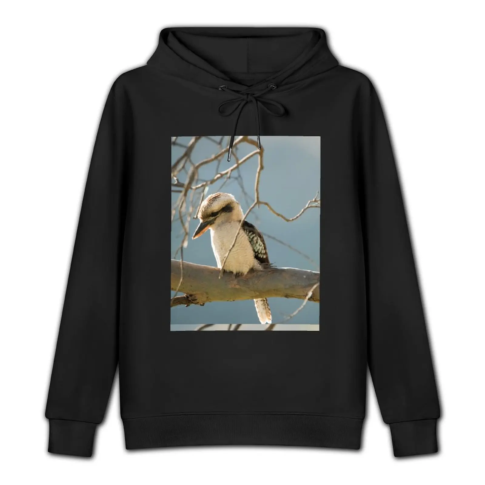 Kookaburra Perched on a Branch Pullover Hoodie autumn new products graphic hoodies