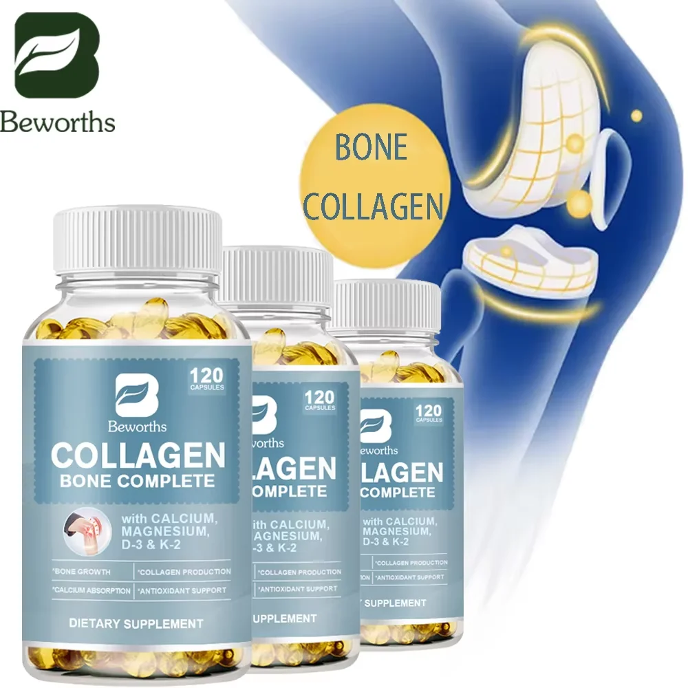 BEWORTHS Collagen Bone Capsule with Plant Calcium & Magnesium Support Bone Growth Collagen Production & Calcium Absorption