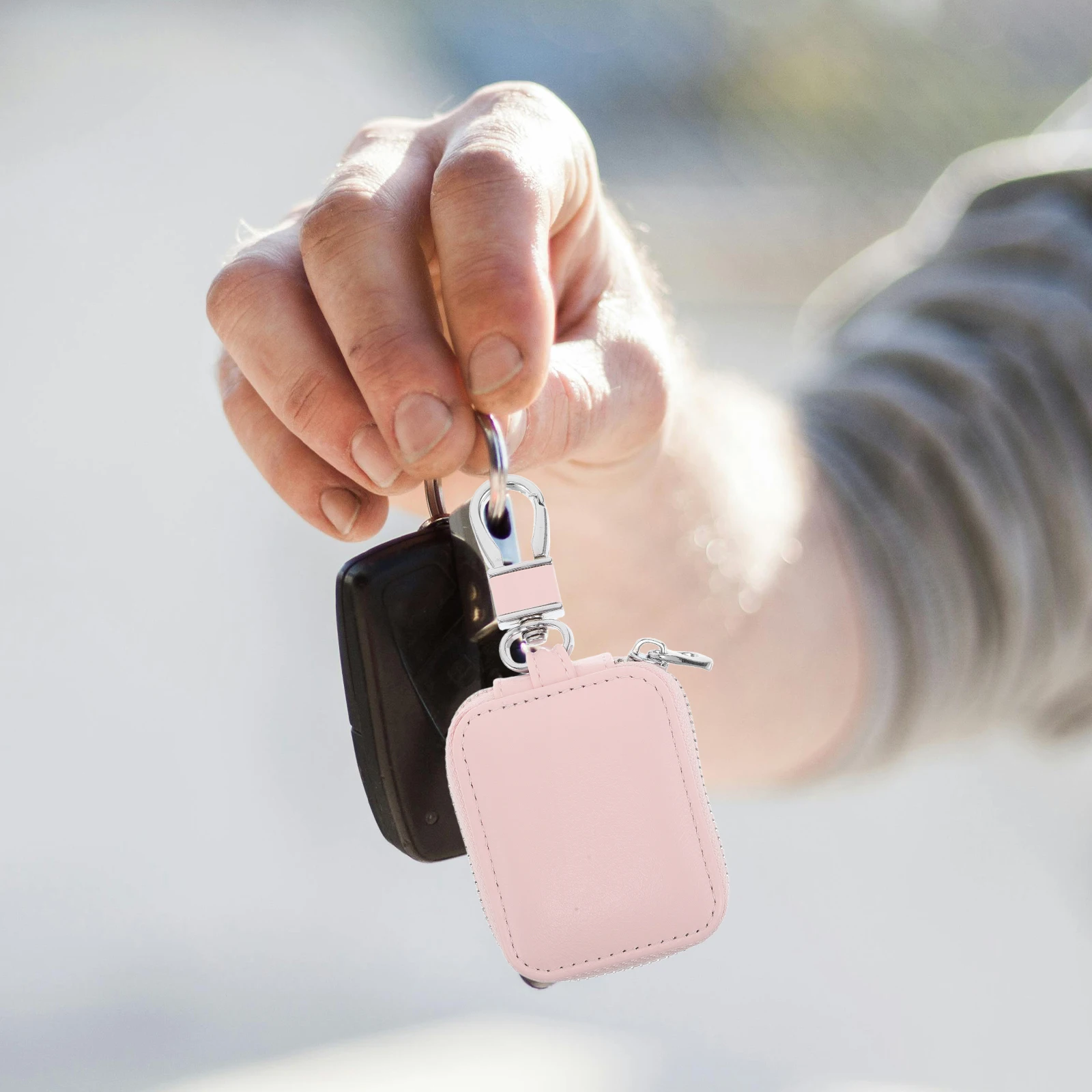 

Durable Pu Earphone Case Earbud With Clip Coin Purse For Women Keychain Car Key Covers Portable Protective Key Fob