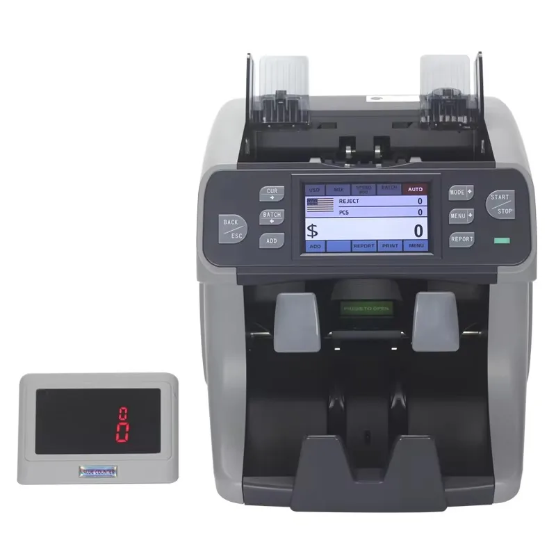 Hot Sales Touch Panel Screen  Mixed Total Value Amount Counter Fake Notes Discriminator Bill Notes Counter Latest Money Counter