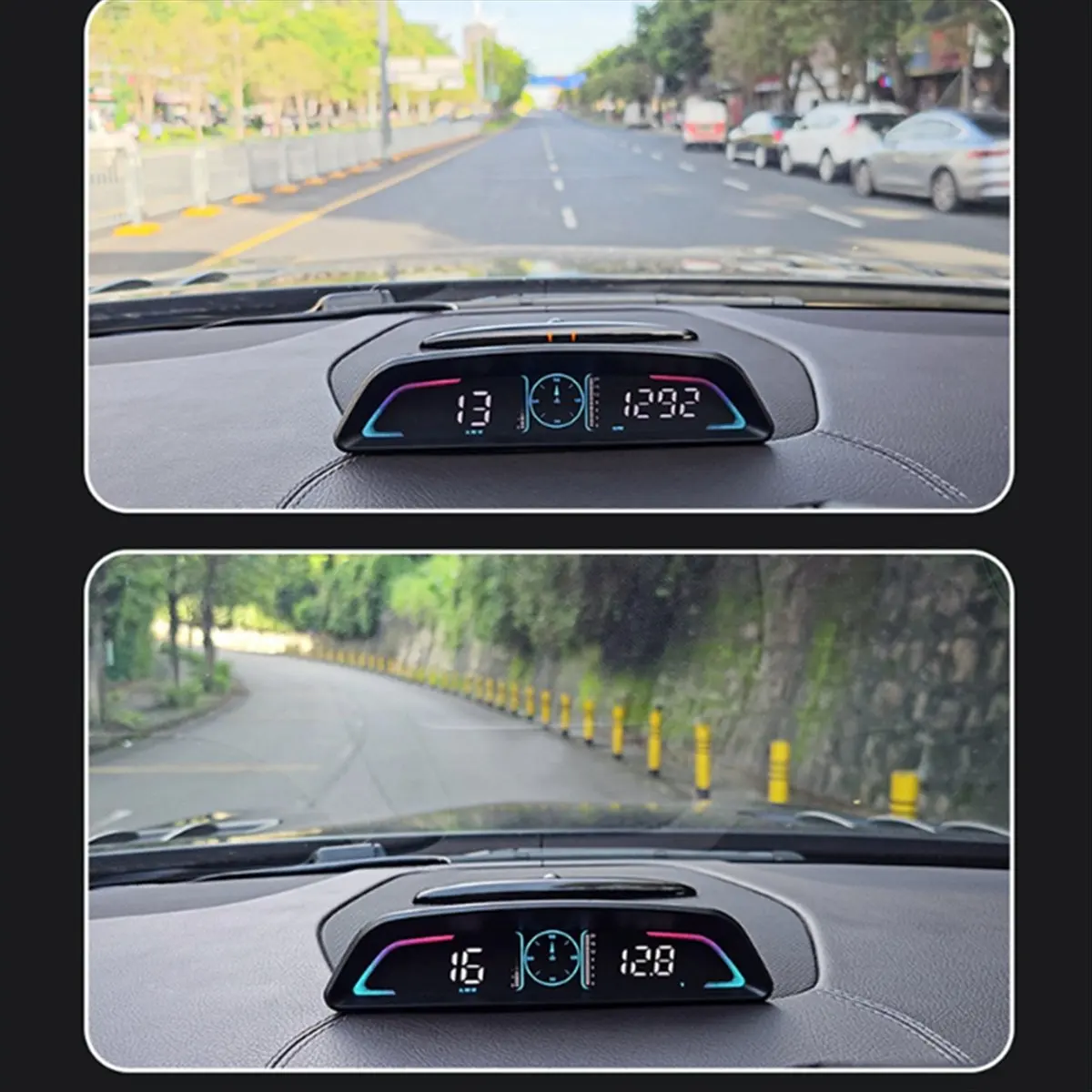 NCSMT Car HD Head-Up Display OBD2 GPS Smart HUD Auto Digital Speedometer RPM Voltage Security Alarm Display B3