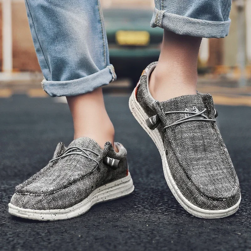 Grote Maat Outdoor Heren Casual Denim Canvas Schoenen Gevulkaniseren Schoenen Mode Luxe Stijl Designer Ademende Heren Sneakers Loafers