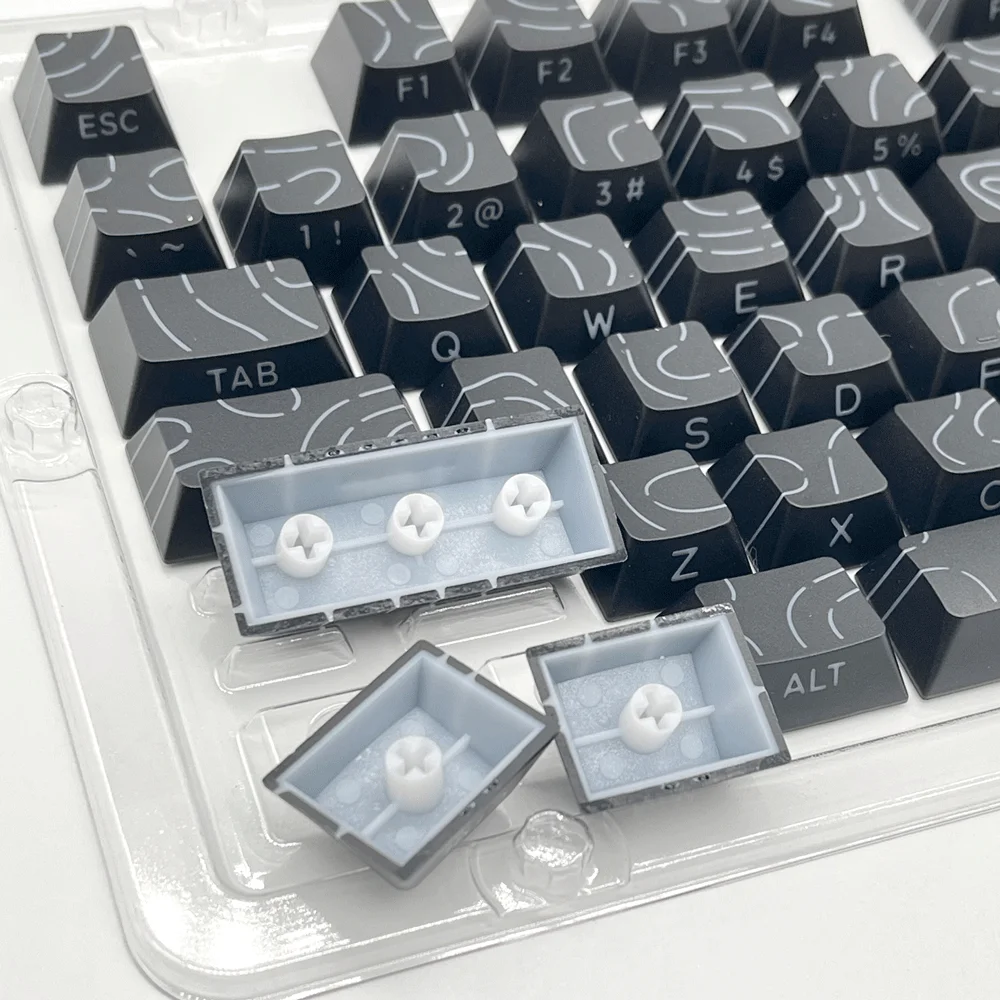 Super Contour Stripe Light PBT-Tastenkappen für mechanische Tastaturen, Cherry-Höhe, Tastenkappen für 61/68/75/84/87 Tasten, Gaming-Tastatur – Detail 8