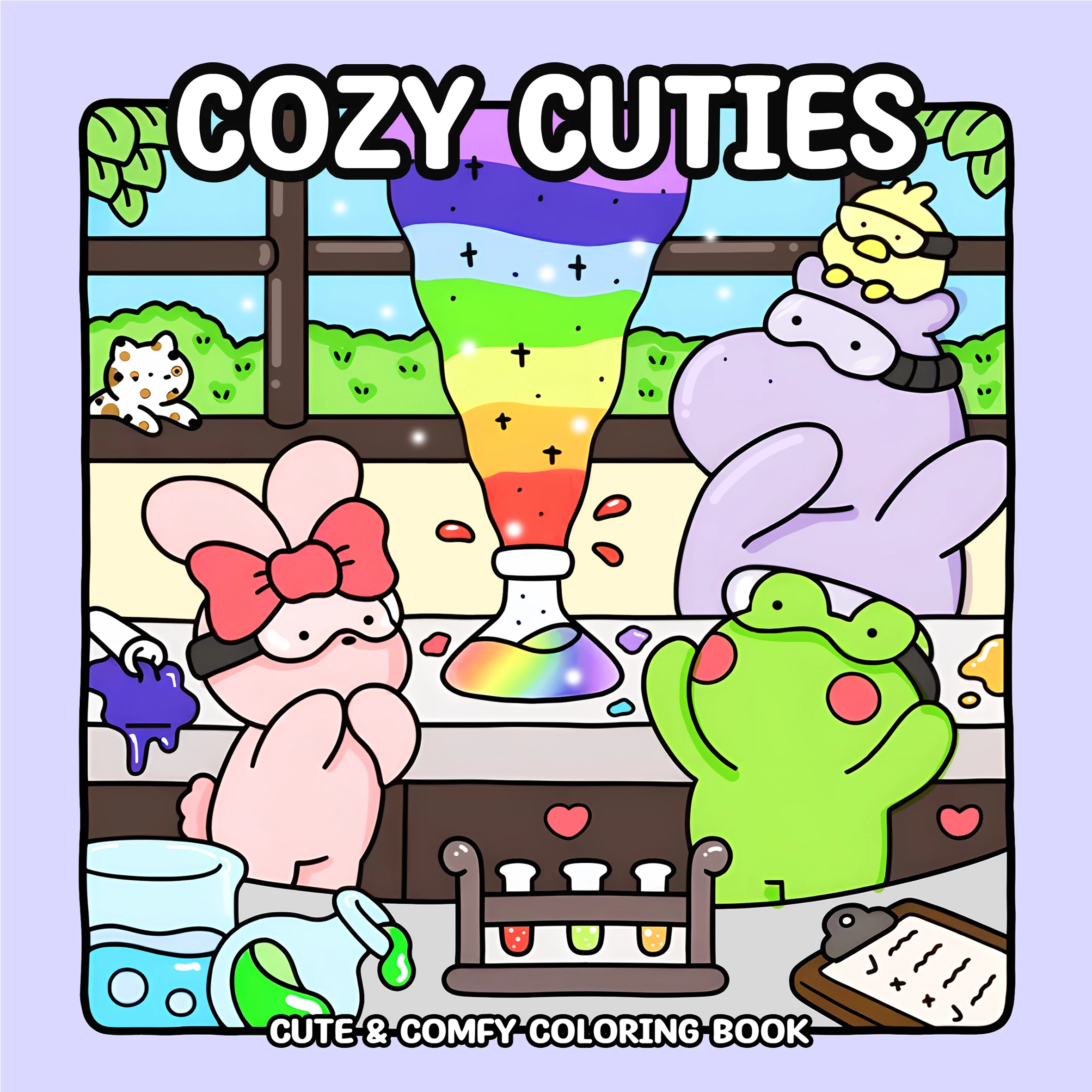 

COZY CUTIES Bold-easy Patterns Coloring Book for Adults Cute Drawing Book Perfect Gift for Party and Birthday