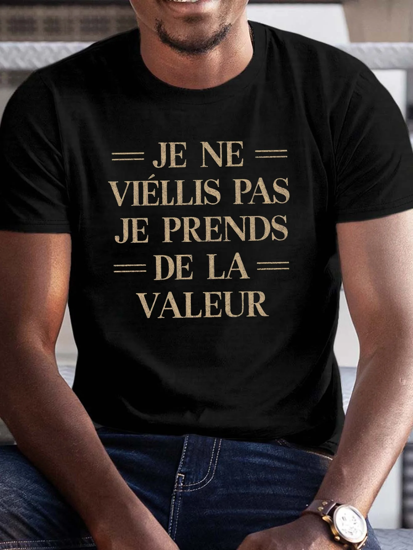 Plus-Size Men's Summer T-Shirt, French Texture with a Youthful Pattern Print, Short-Sleeve T-Shirt, Stylish Casual Top, Suitable for Everyday Life, for Big and Tall Individuals