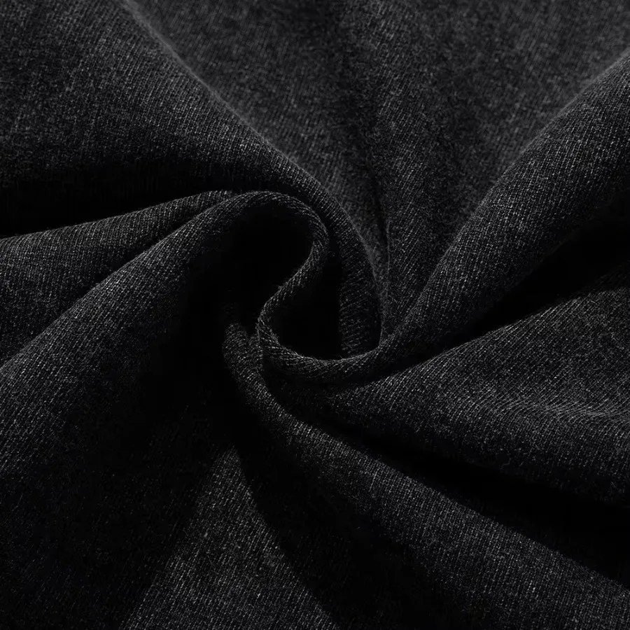 Otoño nuevo estampado de los hombres retro desgastado lavado Camiseta de algodón suelta moda urbana casual versión de desplazamiento