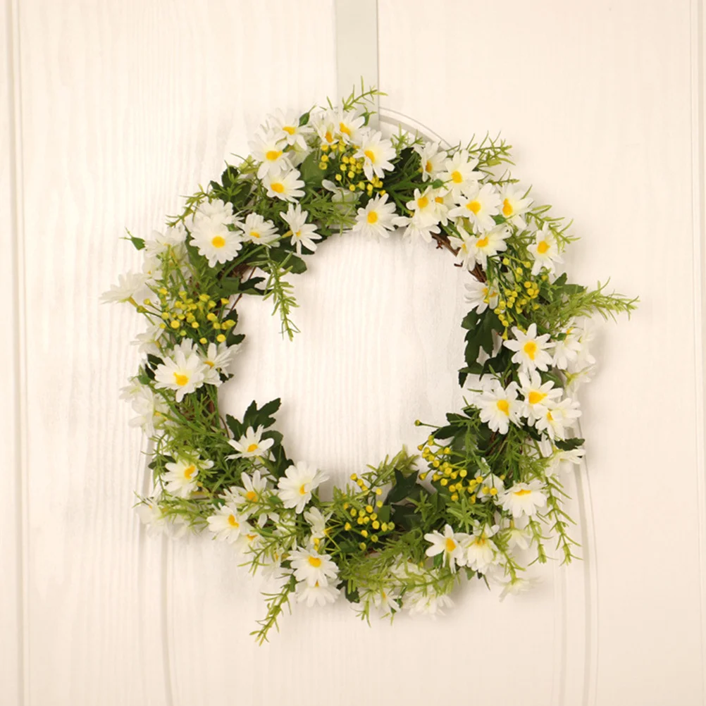 

Simulation Daisy Wreath 35Cm White Washable Reusable Flower Garland for Home Wedding Party Store Window Backdrop Hanging