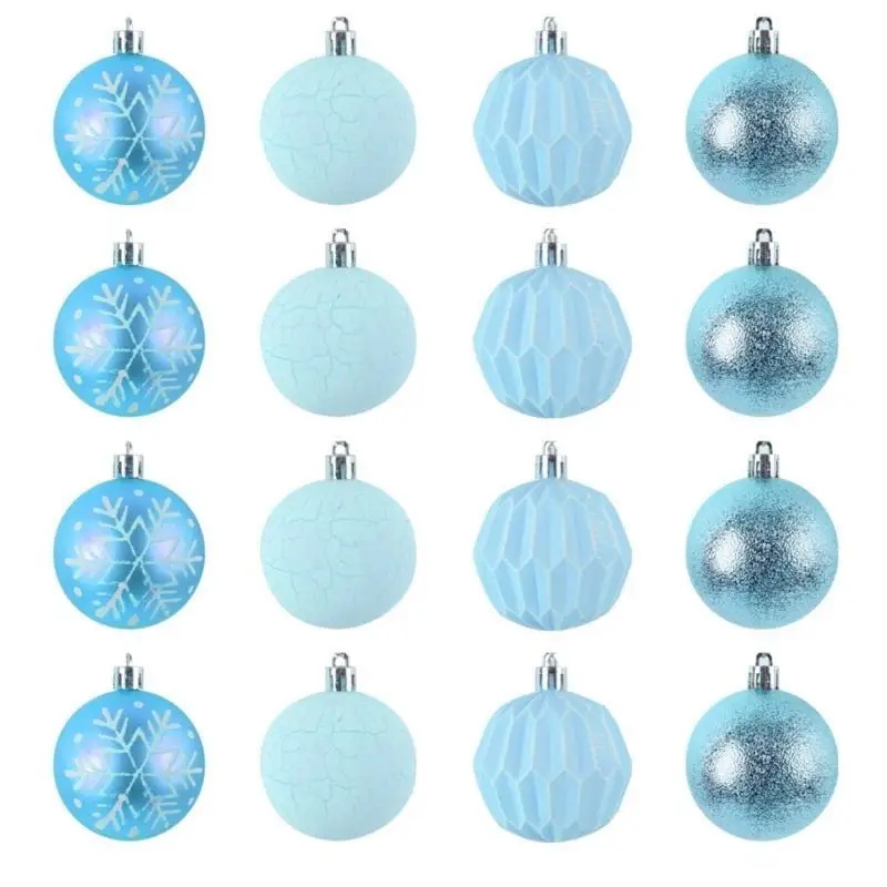 

G6KF 16pcs Christmas Sphere Ornament Collections Unique Christmas Tree Hanging Baubles Ornament For Seasonal